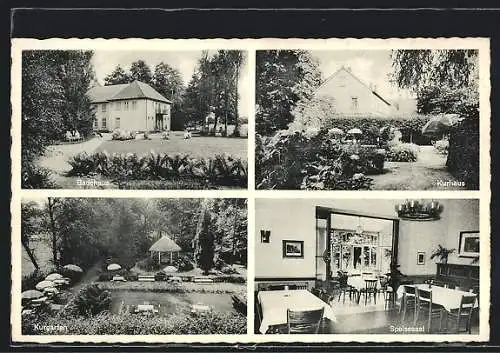 AK Bad Steinbeck, Kurhaus mit Kurgarten, Badehaus und Speisesaal