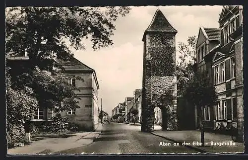 AK Aken, Blick in Burgstrasse
