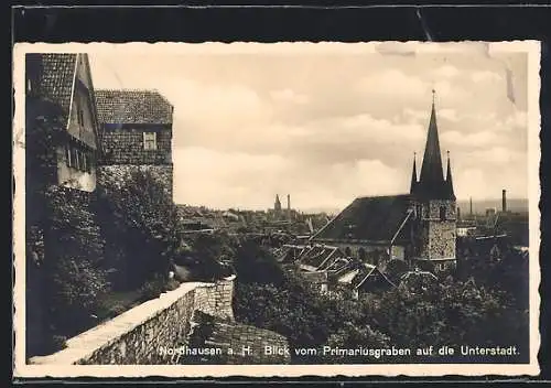 AK Nordhausen, Blick vom Primariusgraben auf die Unterstadt