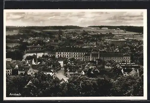 AK Ansbach / Mfr., Ortsansicht aus der Vogelschau