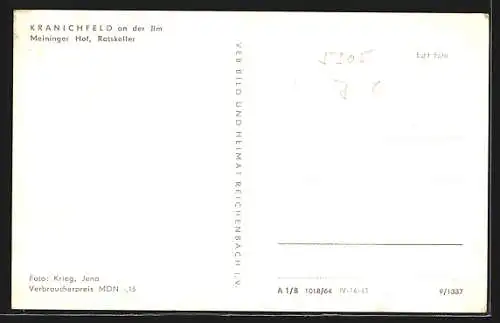 AK Kranichfeld an der Ilm, Hotel Meininger Hof und Ratskeller