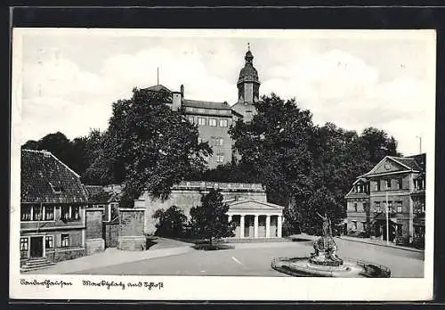 AK Sondershausen / Thüringen, Marktplatz u. Schloss