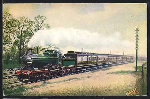 Künstler-AK englische Eisenbahn, Great Western Railway The Flying Dutchman