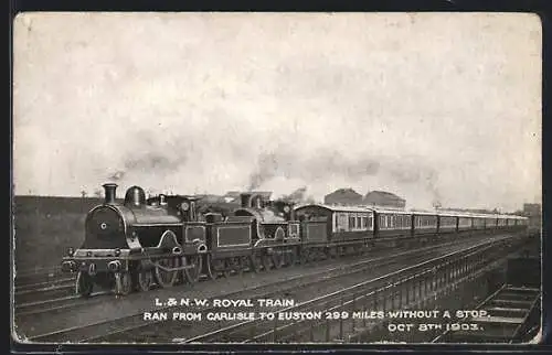 AK Carlisle, L. & N. W. Royal Train ran from Carlisle to Euston without a stop, englische Eisenbahn