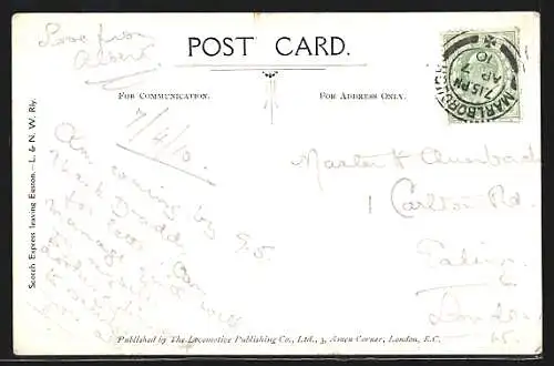 Künstler-AK Scotch Express leaving Euston - L. & N.W.Rly., englische Eisenbahn