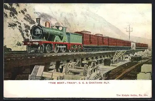 AK The Boat Train, S.E. & Chatham Rly, Britische Eisenbahn