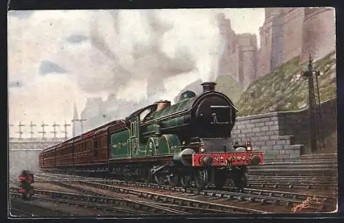 AK Edinburgh, Englische Eisenbahn-Lokomotive No. 1794 der N. E. Rly.