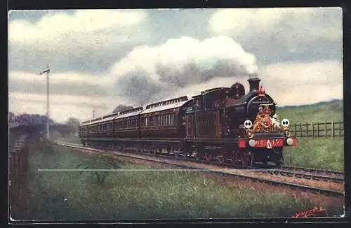 AK Banstead, Englische Eisenbahn-Lokomotive No. 15 der L. B. & S. C. Ry.