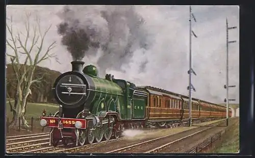 AK G.N.R. Down Leeds express near Hadley Wood, Locomotive No. 1459