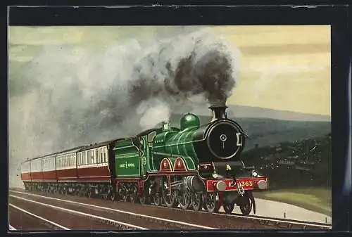 Künstler-AK Hadfield, Englische Eisenbahn-Lokomotive No. 363 der G. C. R.