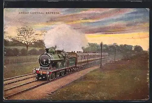 AK Great Central Express, englische Eisenbahn