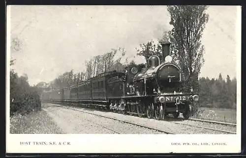 AK Boat Train S.E. & C.R., englische Eisenbahn