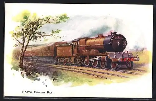 AK Englische Eisenbahn-Lokomotive der North British Rly.