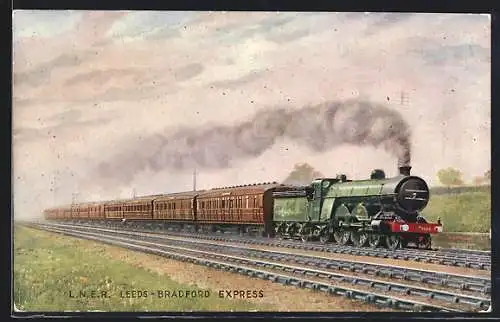 Künstler-AK LNER Leeds-Bradford Express, englische Eisenbahn
