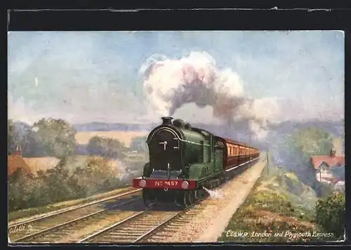 Künstler-AK L & SWR London and Plymouth Express, englische Eisenbahn