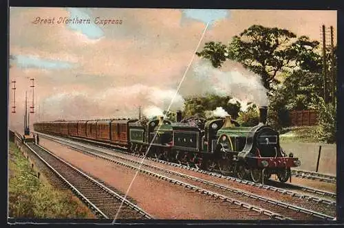 AK englische Eisenbahn Great Northern Express in Fahrt