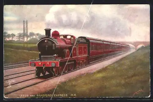 Künstler-AK Leeds and Bradford Express gibt Volldampf