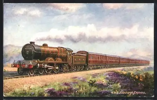 Künstler-AK North British Railway, Edinburgh Express, englische Eisenbahn