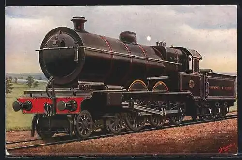 Künstler-AK Express Locomotive, Lancashire and Yorkshire Railway