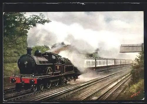 Künstler-AK L & NW Rly., Express passing over Water Troughs at Bushey