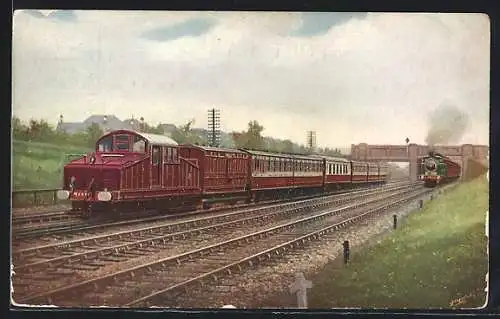 Künstler-AK Metropolitan Railway - Aylesbury Train, englische Eisenbahn