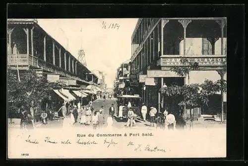 AK Port Said, Rue du Commerce, Strassenpartie