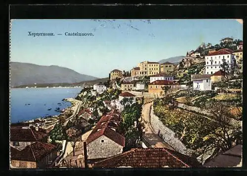 AK Castelnuovo, Panoramablick auf den Küstenort
