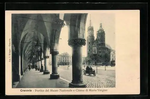 AK Cracovia, Portica del Museo Nazionale e Chiesa di Maria Vergine