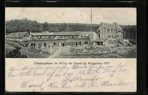 AK Solling bei Dassel, Erholungsheim im Kriegsjahre 1917