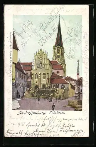 AK Aschaffenburg, Partie an der Stiftskirche