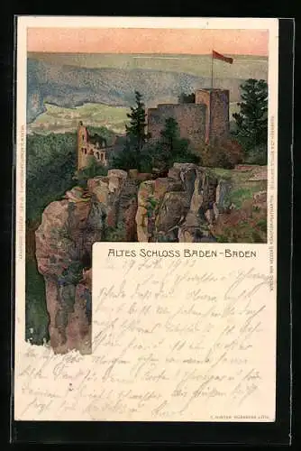 Künstler-AK Karl Mutter: Baden-Baden, Blick zum Alten Schloss