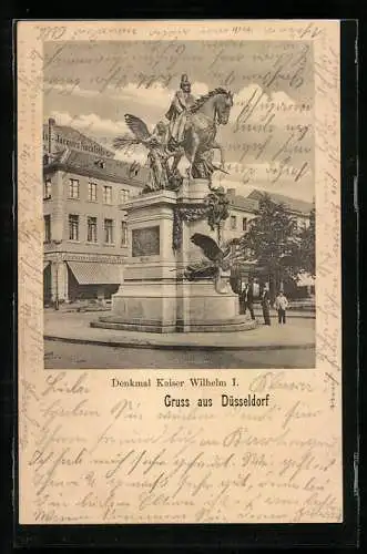 AK Düsseldorf, Denkmal Kaiser Wilhelm I.