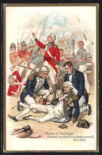 AK Battle of Trafalgar, Nelson receives his death wound