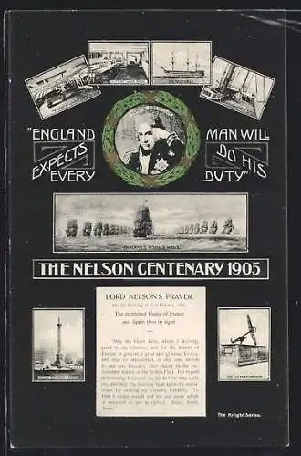 AK The Nelson Centenary 1905, Lord Nelson`s Prayer, The Victory