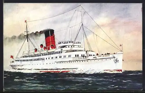 Künstler-AK Dampfer SS Lady of Mann, Isle of Man Steam Packet Company