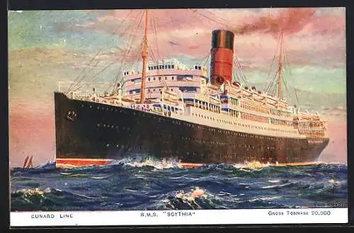 AK Cunard Line the New Oil-Burning Liner Scythia