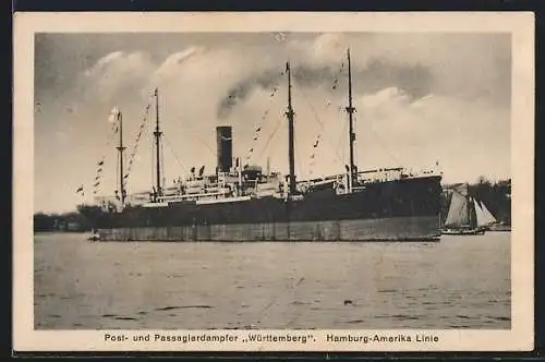AK Post- und Passagierdampfer Württemberg der Hamburg-Amerika Linie