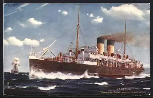 Künstler-AK Passagierschiff SS Scotia in voller Fahrt