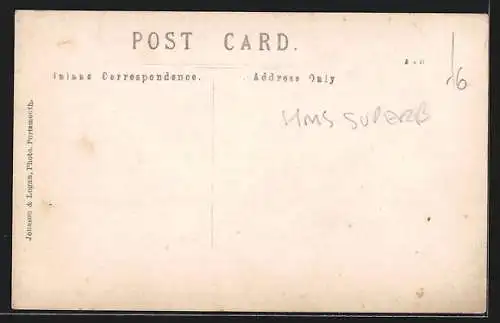 AK HMS Superb auf dem Wasser