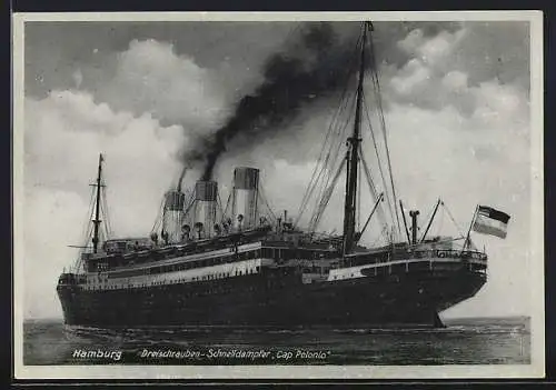 AK Passagierschiff Cap Polonio verlässt Hamburg