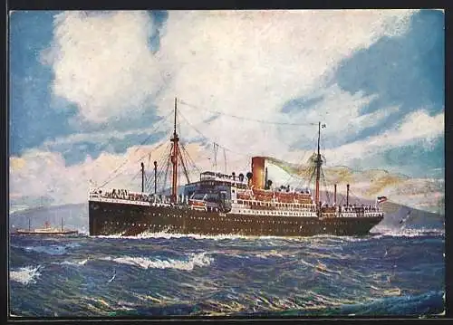 AK Passagierschiff Werra des Nordd. Lloyd in Fahrt