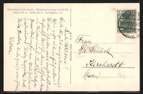 AK SM Linienschiff Schlesien in Fahrt