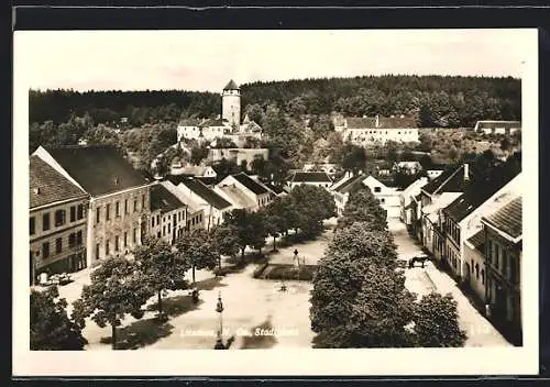AK Litschau /N.-Oe., Stadtplatz mit Schloss