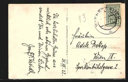 AK Wienerbruck /N.-Oe., Ortspartie mit Oetscher im Schnee