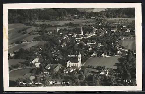 AK Wallern, Gesamtansicht, Fliegeraufnahme