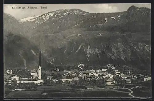 AK Schlitters /Zillertal, Teilansicht mit Kirche