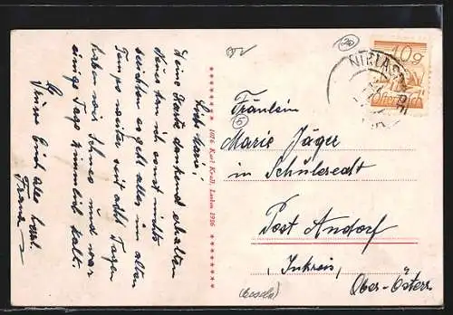 AK Leoben, Die Pestsäule mit der Homanngasse