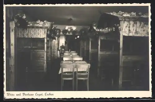AK Leoben, Wein- und Biergasthaus Legat, Innenansicht