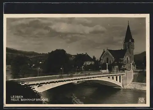 AK Leoben, Kirche und neue Bahnhofbrücke
