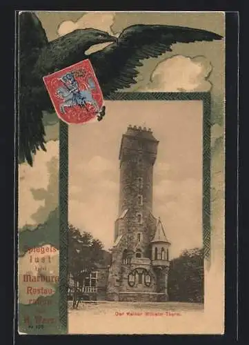 AK Marburg, Kaiser Wilhelm-Thurm, Wappen